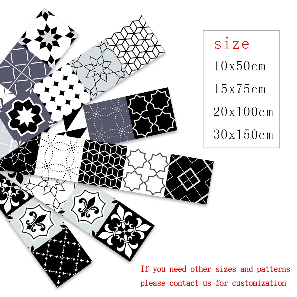 Black Gray White Kitchen Bathroom Tile Stickers Transfers Flat Printed Covers for Tiles DIY Sticker Anti-spatter PVC Wall Paster
Black Gray White Kitchen Bathroom Tile Stickers Transfers Flat Printed Covers for Tiles DIY Sticker Anti-spatter PVC Wall Paster