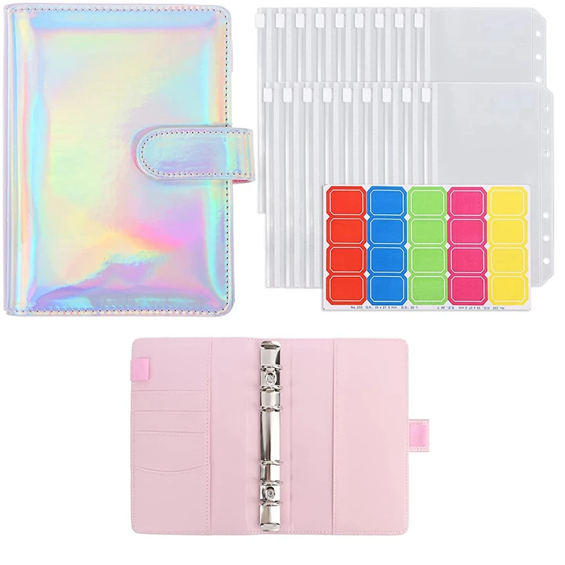 A6 PU Leather Binder Cover Pink Leather Binder File Pocket Loose-Leaf Folder 6-Ring PVC Budget Envelope Binder 
A6 PU Leather Binder Cover Pink Leather Binder File Pocket Loose-Leaf Folder 6-Ring PVC Budget Envelope Binder