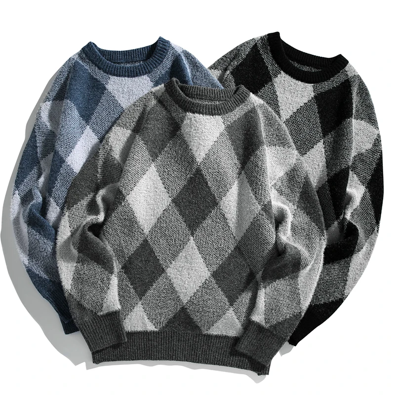 2021 Sweater Oversized Pullovers Korean Fashion Knit Sweaters Mens Clothing Casual Harajuku Clothes Loose Long Sleeve Plaid Tops
2021 Sweater Oversized Pullovers Korean Fashion Knit Sweaters Mens Clothing Casual Harajuku Clothes Loose Long Sleeve Plaid Tops