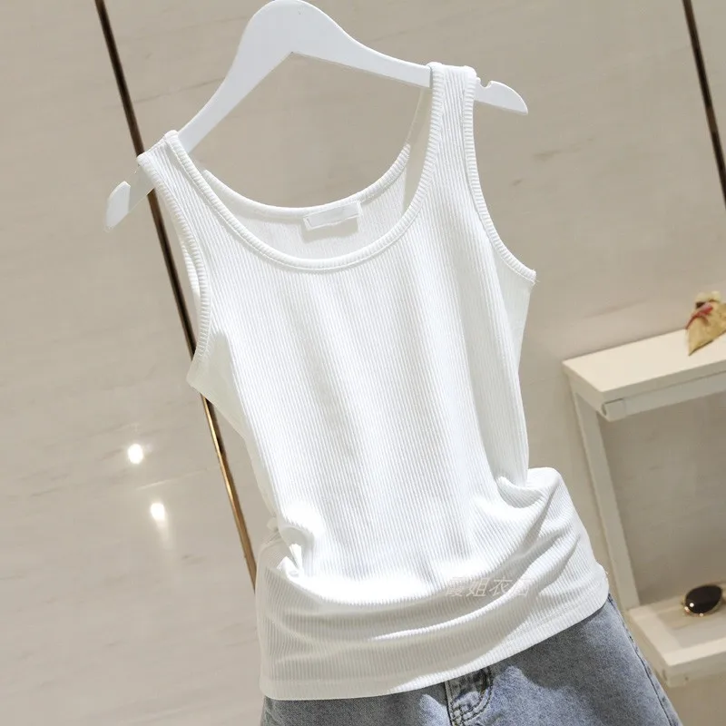 White Screw Thread Cotton Tank Top Women 2021 Summer New Arrival Korean Slim Solid Casual Sleeveless Tops Black
White Screw Thread Cotton Tank Top Women 2021 Summer New Arrival Korean Slim Solid Casual Sleeveless Tops Black