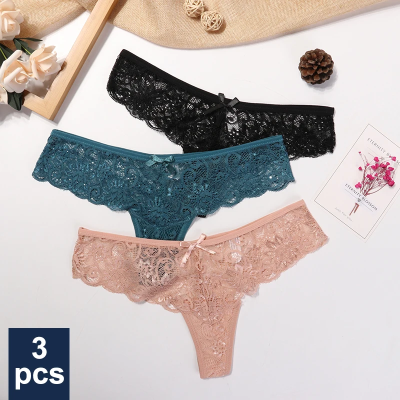 3 Pcs Panties Underwear Woman Lace Thong G String Sexy Briefs Lingerie Woman Thong T-back Lace Female Low Waist Women's Panties
3 Pcs Panties Underwear Woman Lace Thong G String Sexy Briefs Lingerie Woman Thong T-back Lace Female Low Waist Women's Panties