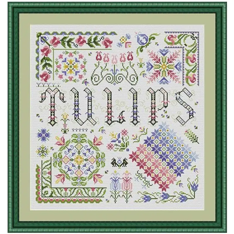 Tulip geometric figure patterns Counted Cross Stitch 11CT 14CT 18CT DIY Chinese Cross Stitch Kit Embroidery Needlework Sets
Tulip geometric figure patterns Counted Cross Stitch 11CT 14CT 18CT DIY Chinese Cross Stitch Kit Embroidery Needlework Sets