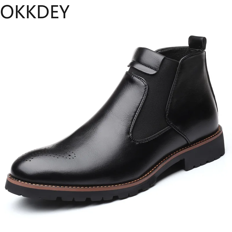 2020 new men's boots pointed men's PU lace-up leather boots casual boots thick warm middle heel viscose boots men's shoes
2020 new men's boots pointed men's PU lace-up leather boots casual boots thick warm middle heel viscose boots men's shoes