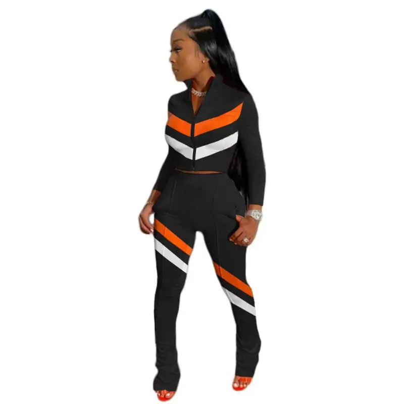 Zoctuo Patchwork Two Piece Set Long Sleeve Women's Set Jacket Flare Bellbottom Jogger Pants Set Suit Tracksuit Fitness Outfit 
Zoctuo Patchwork Two Piece Set Long Sleeve Women's Set Jacket Flare Bellbottom Jogger Pants Set Suit Tracksuit Fitness Outfit