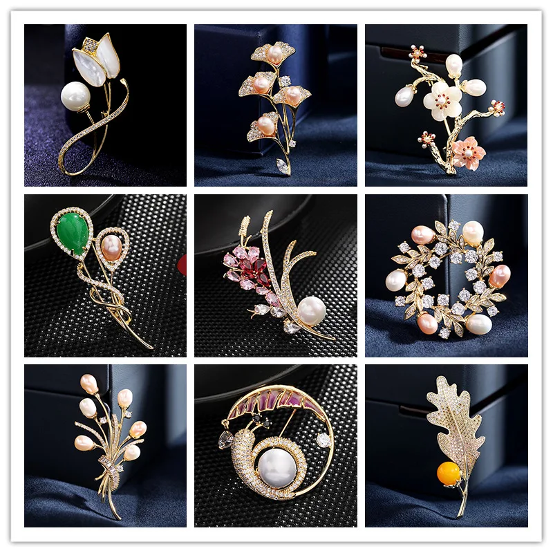 FXLRY Hot Sale Elegant Freshwater Pearl Brooches for Women Luxury Zircon Flower Wreath Animal Pin Clothe Accessories
FXLRY Hot Sale Elegant Freshwater Pearl Brooches for Women Luxury Zircon Flower Wreath Animal Pin Clothe Accessories