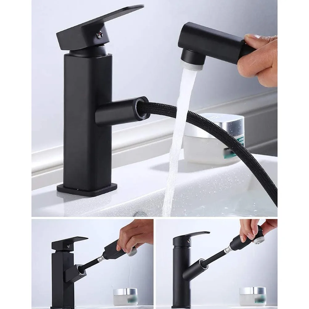 Faucet Stainless Steel Pull-out Hot And Cold Faucet Toilet Basin Washbasin Retractable Washbasin Faucet (black Pull-out Square)
Faucet Stainless Steel Pull-out Hot And Cold Faucet Toilet Basin Washbasin Retractable Washbasin Faucet (black Pull-out Square)