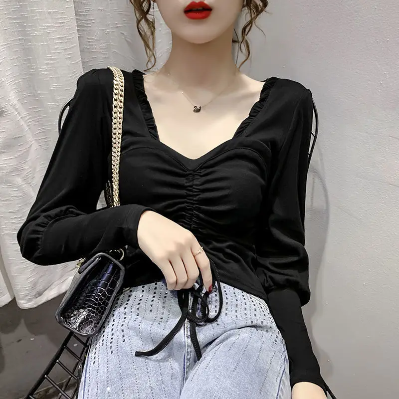 Fashion Cotton T Shirt Women 2021 Korean Plus Size Long Sleeve Casual Tees Sexy Crop Tops Vintage Ladies Tshirts Streetwear 252
Fashion Cotton T Shirt Women 2021 Korean Plus Size Long Sleeve Casual Tees Sexy Crop Tops Vintage Ladies Tshirts Streetwear 252