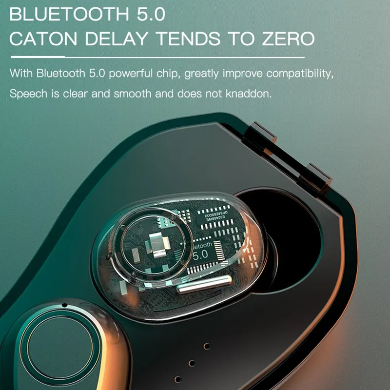 TWS Bluetooth 5.0 Earphones 300mAh Charging Box Wireless 9D Stereo Earphone Sports Waterproof Earbuds Headsets With Microphone
TWS Bluetooth 5.0 Earphones 300mAh Charging Box Wireless 9D Stereo Earphone Sports Waterproof Earbuds Headsets With Microphone