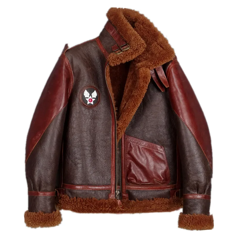 Shipping Winter Free Sheepskin Men's Super-Thick Sheepskin Flight Suit Air force Turkey Shearling Leather Coat
Shipping Winter Free Sheepskin Men's Super-Thick Sheepskin Flight Suit Air force Turkey Shearling Leather Coat