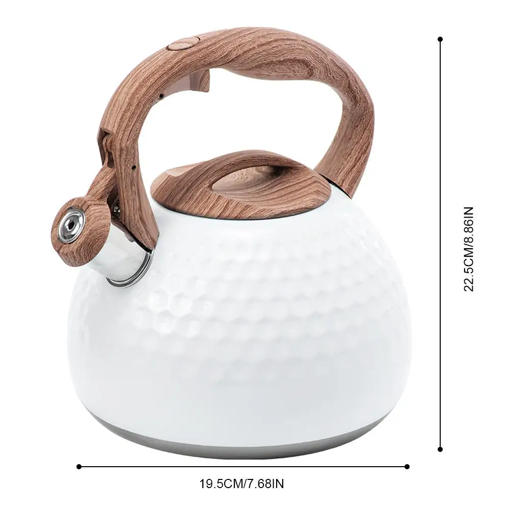 Stainless steel 3l tea kettle, enamelled kitchen utensil, with heat proof handle, for gas stoves
Stainless steel 3l tea kettle, enamelled kitchen utensil, with heat proof handle, for gas stoves