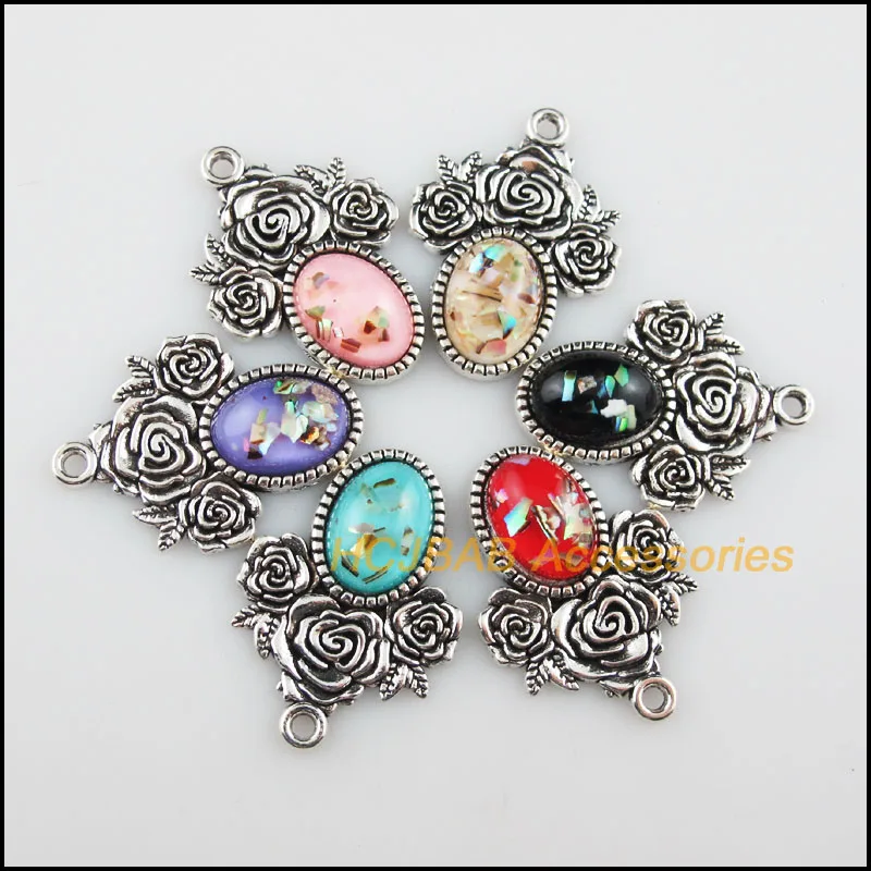 6 New Oval Flower Resin Pendants Shivering Mixed Charms Tibetan Silver 23x32mm
6 New Oval Flower Resin Pendants Shivering Mixed Charms Tibetan Silver 23x32mm