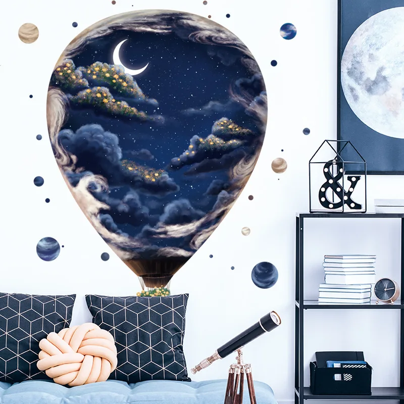 3D Stickers Earth Star Hot Air Balloon Wall stickers for Bedroom Kids Room Decoration Remvable Galaxy Art Wallpapers Home Decor
3D Stickers Earth Star Hot Air Balloon Wall stickers for Bedroom Kids Room Decoration Remvable Galaxy Art Wallpapers Home Decor