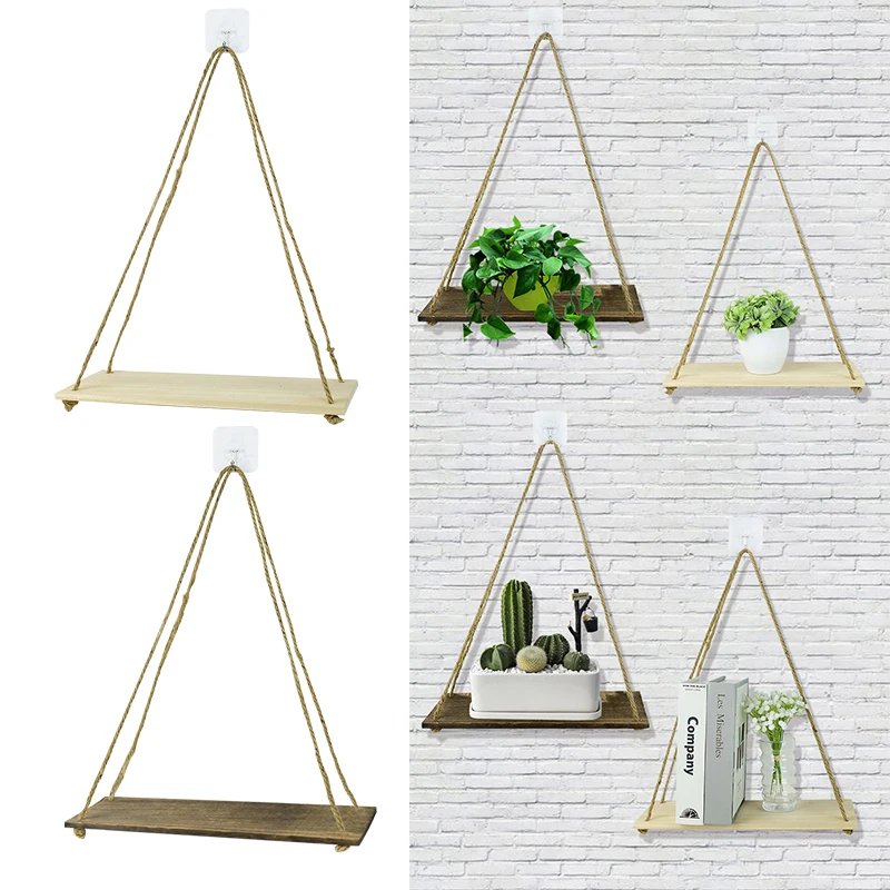 Wood Hanging Swing Rope Floating Shelves Jute Rope Hanging Plant Rack for Home Garden Plant Flower Pot Indoor Outdoor Decoration
Wood Hanging Swing Rope Floating Shelves Jute Rope Hanging Plant Rack for Home Garden Plant Flower Pot Indoor Outdoor Decoration