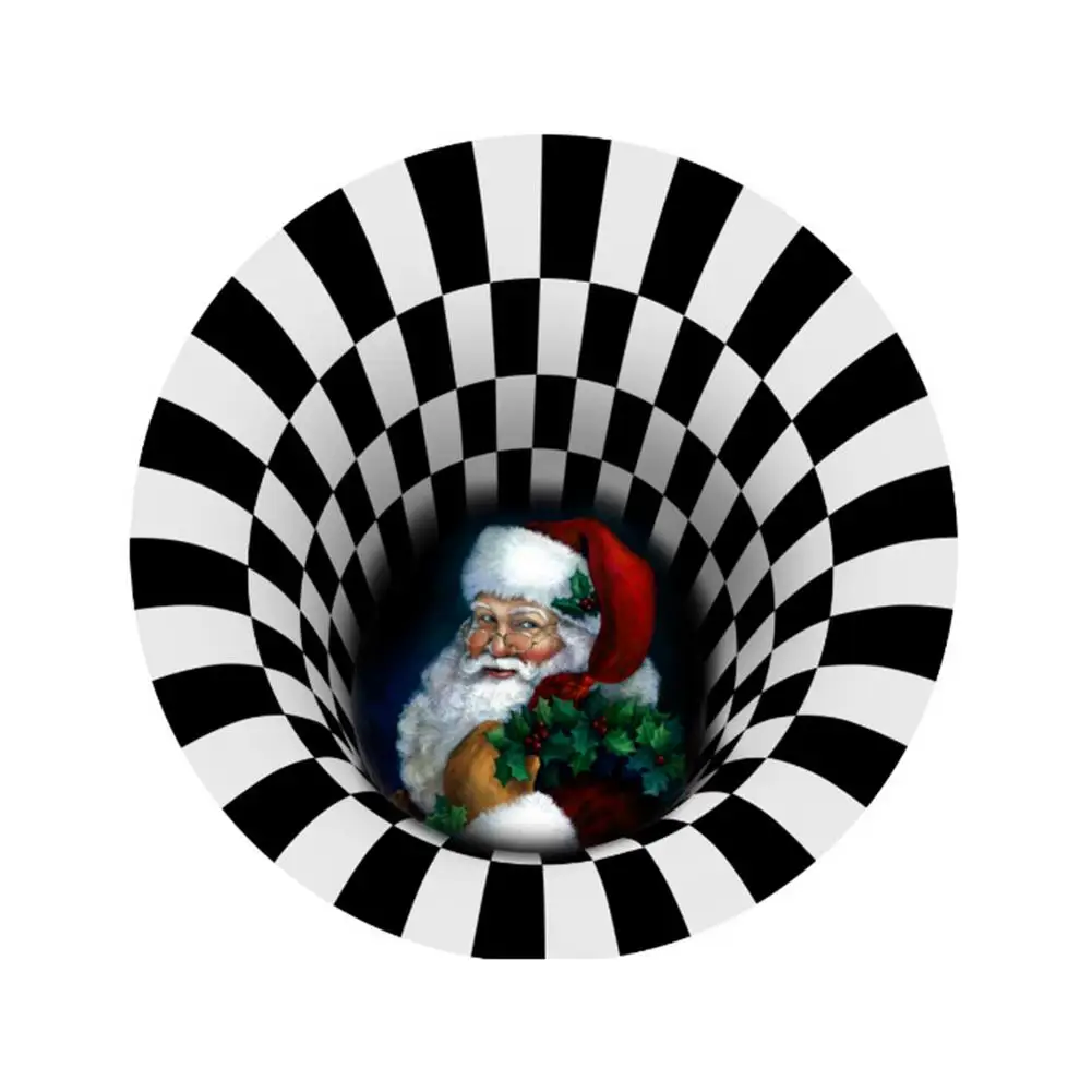 3D Optical Illusion Rug 3D Santa Vortex Illusion Doormat Anti-Slip Santa Black White Plaid Round Floor Mat For Coffee Table
3D Optical Illusion Rug 3D Santa Vortex Illusion Doormat Anti-Slip Santa Black White Plaid Round Floor Mat For Coffee Table