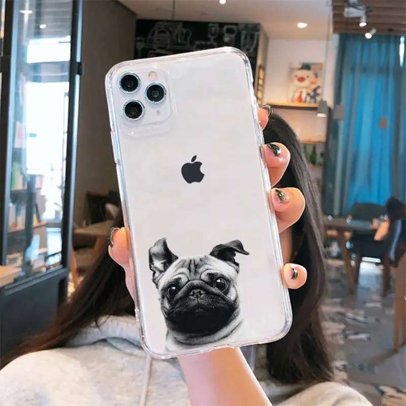 Pug Dog French Bulldog cute animal Phone Case Transparent for iPhone 6 7 8 11 12 s mini pro X XS XR MAX Plus
Pug Dog French Bulldog cute animal Phone Case Transparent for iPhone 6 7 8 11 12 s mini pro X XS XR MAX Plus