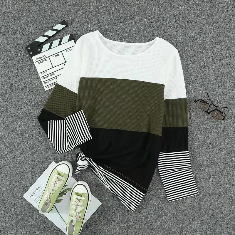2021 European and OK American Ladies Striped Fashion Round Neck Long Sleeve Pullover 2424
2021 European and OK American Ladies Striped Fashion Round Neck Long Sleeve Pullover 2424