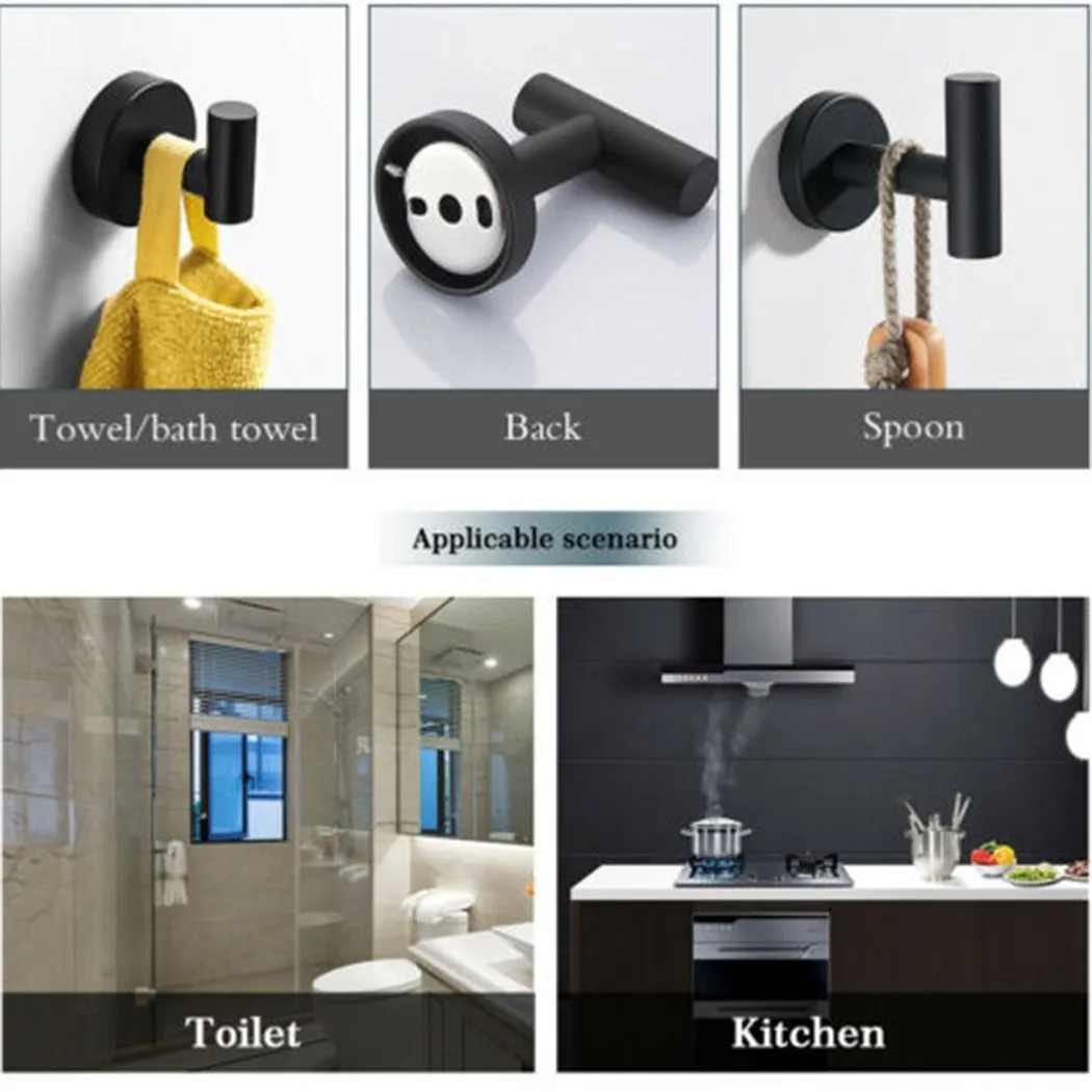 Matte Black Towel Hook Robe 60 X 50mm New And High Quality Hanger Holder Stainless Steel Bathroom Wall Mounted Home Improvement
Matte Black Towel Hook Robe 60 X 50mm New And High Quality Hanger Holder Stainless Steel Bathroom Wall Mounted Home Improvement