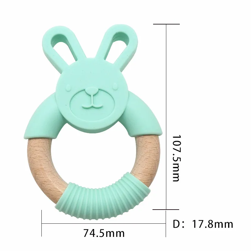 Chenkai 10 шт. кролик банан силиконовый деревянный Прорезыватель детский для