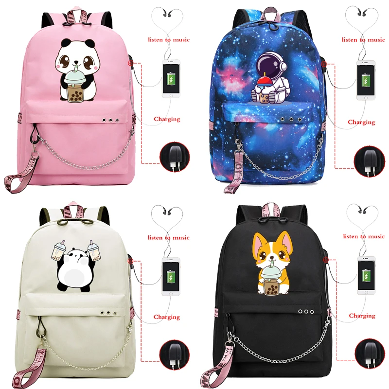 Cartoon Animals Cute Boba Tea Backpack for Girls Boys USB Charge Schoolbag Women Pink Laptop Bagpack Unisex Travel Bag Mochila
Cartoon Animals Cute Boba Tea Backpack for Girls Boys USB Charge Schoolbag Women Pink Laptop Bagpack Unisex Travel Bag Mochila