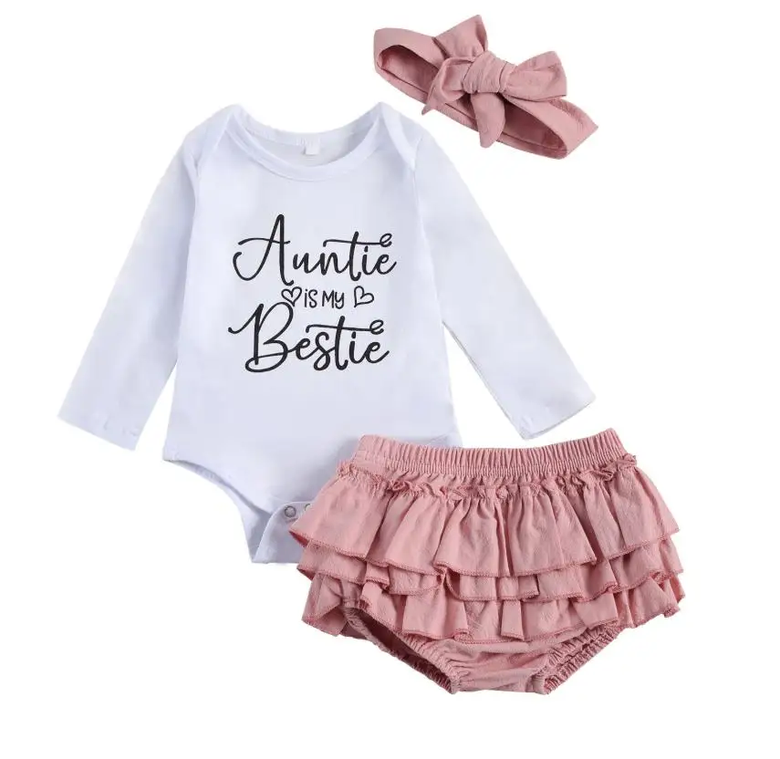 3PCS Kids Baby Girls Long Sleeve Letter Printed Romper Suit Ruffles Shorts Baby Girls Clothing Set
3PCS Kids Baby Girls Long Sleeve Letter Printed Romper Suit Ruffles Shorts Baby Girls Clothing Set
