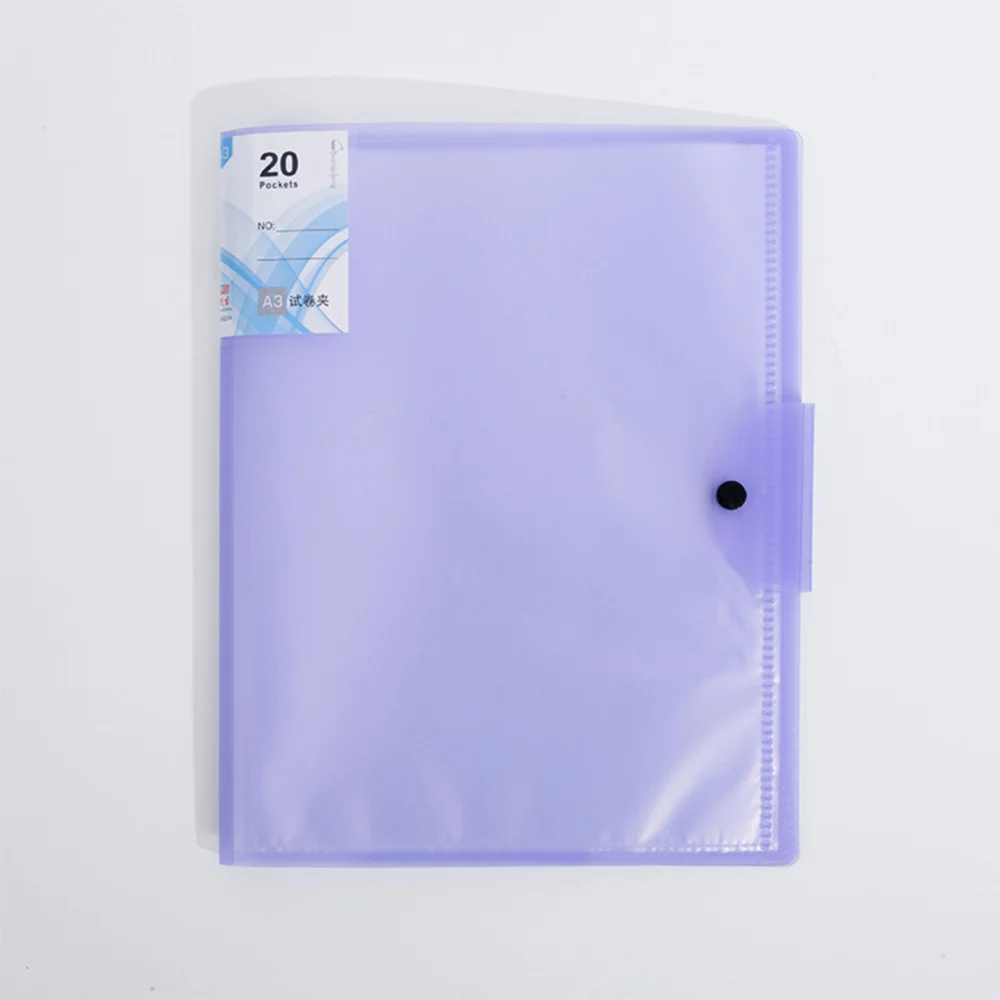 20 Pages Transparent File Folder Examination Paper Storage Clip for A3 Report Display Cover Organizer Binder (Purple)
20 Pages Transparent File Folder Examination Paper Storage Clip for A3 Report Display Cover Organizer Binder (Purple)