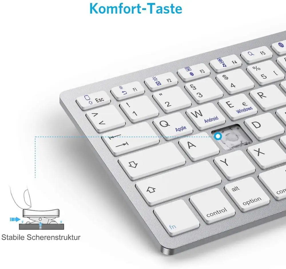 Bluetooth клавиатура с немецким иероглифом портативная тонкая беспроводная для iPad