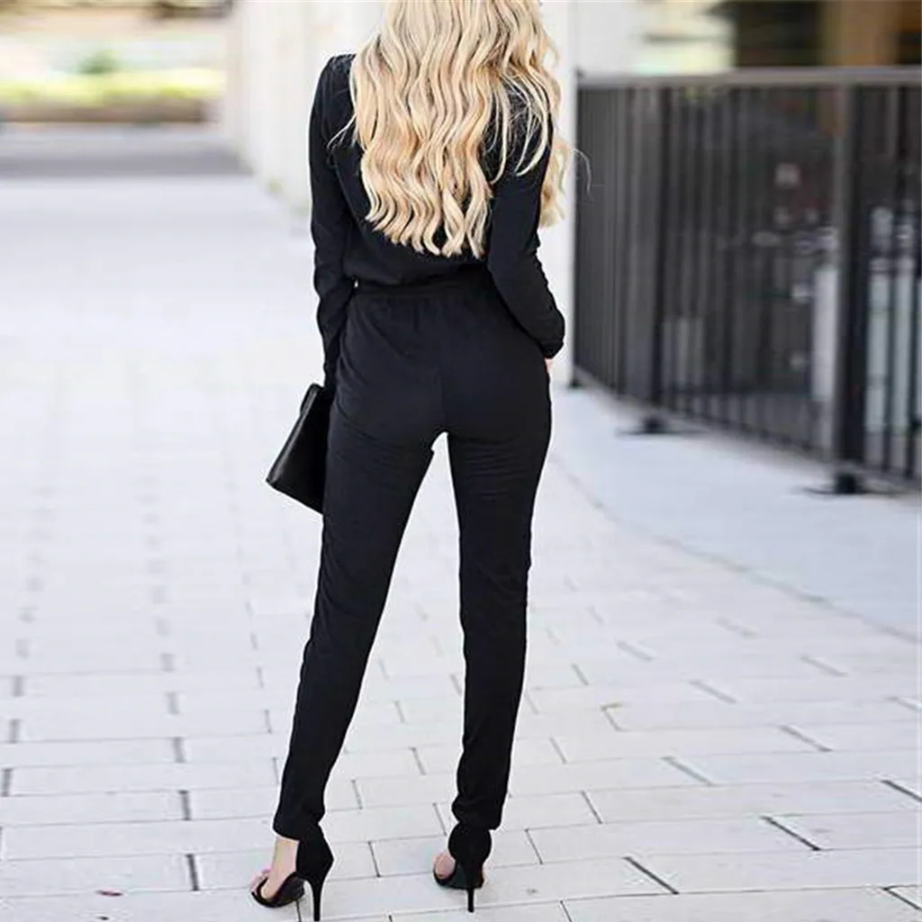 Fashion Casual Women Jumpsuit Solid V-Neck Lace-Up Pockets Skinny Sexy Slim Jumpsuit combinaison short femme #D
Fashion Casual Women Jumpsuit Solid V-Neck Lace-Up Pockets Skinny Sexy Slim Jumpsuit combinaison short femme #D