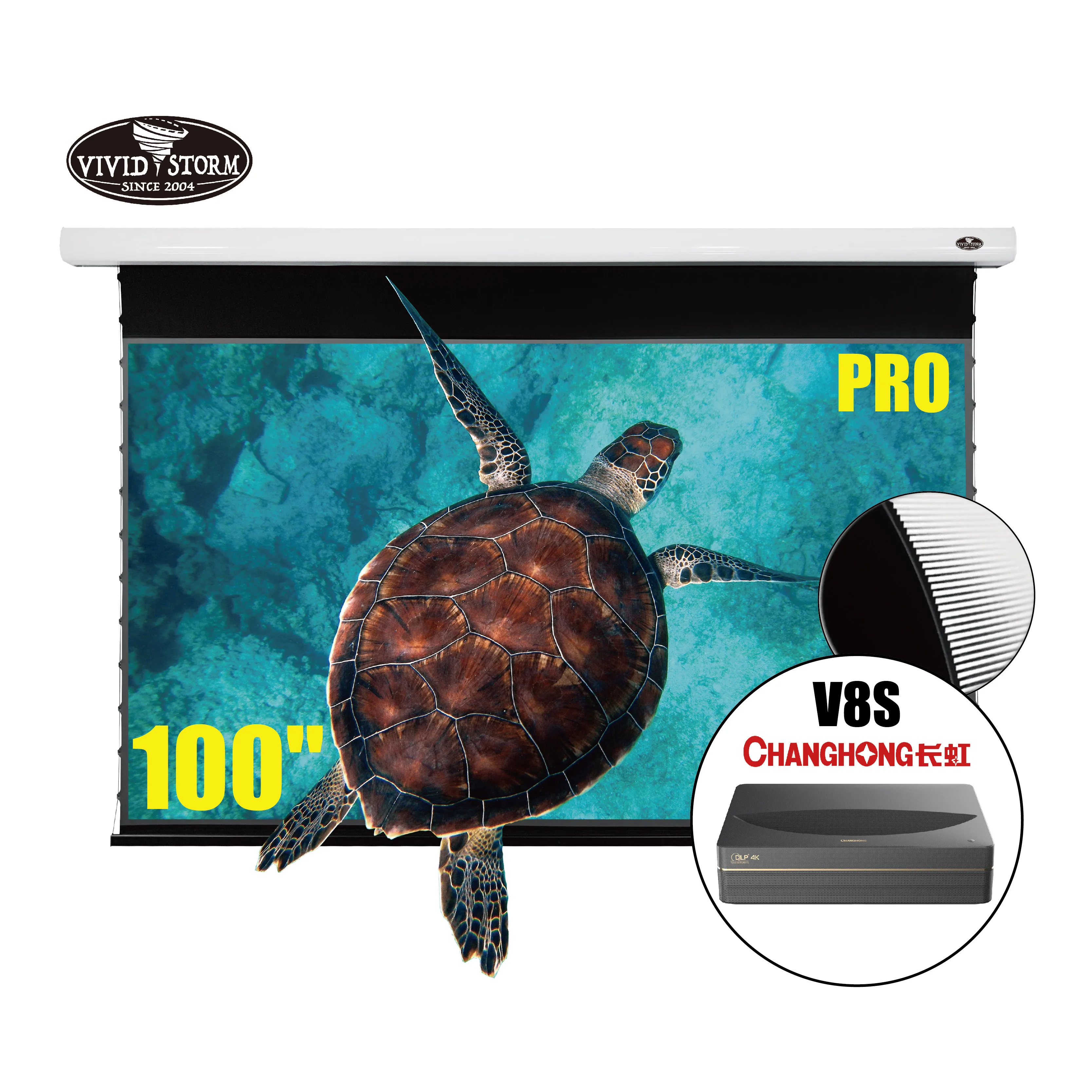VIVIDSTORM 100 inch PRO Slimline Motorized Office Presentation Wireless Projector Trigger Remote Controlled with V8S projector
VIVIDSTORM 100 inch PRO Slimline Motorized Office Presentation Wireless Projector Trigger Remote Controlled with V8S projector