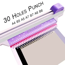 1 Pcs Selling 30 Holes Punchersliding Light Duty Paper Punch 30 Holes A4 B5 A5 A7 B7 A6 B6 Large Capacity 5 Sheets Hole Punch