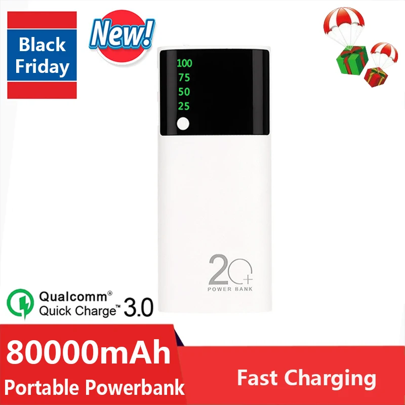 New 80000mAh Power Bank Portable External Battery Fast Charging Outdoor Travel Mobilephone Charger for Xiaomi iPhone Samsung
New 80000mAh Power Bank Portable External Battery Fast Charging Outdoor Travel Mobilephone Charger for Xiaomi iPhone Samsung