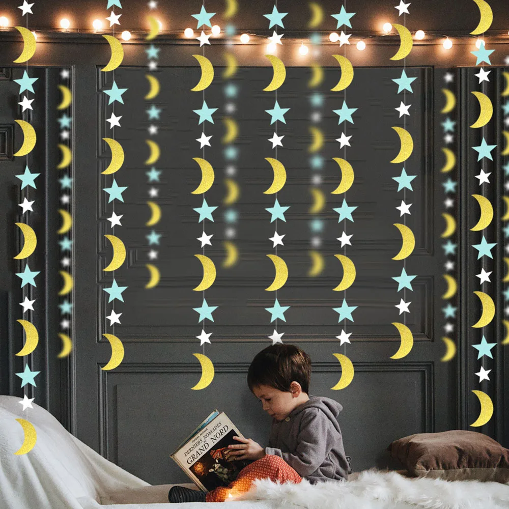 2M Long Moon Star Eid Ramadan Paper Garland String Banner Birthday Party Decoration Baby Shower Hanging Curtain Wedding Supplies
2M Long Moon Star Eid Ramadan Paper Garland String Banner Birthday Party Decoration Baby Shower Hanging Curtain Wedding Supplies