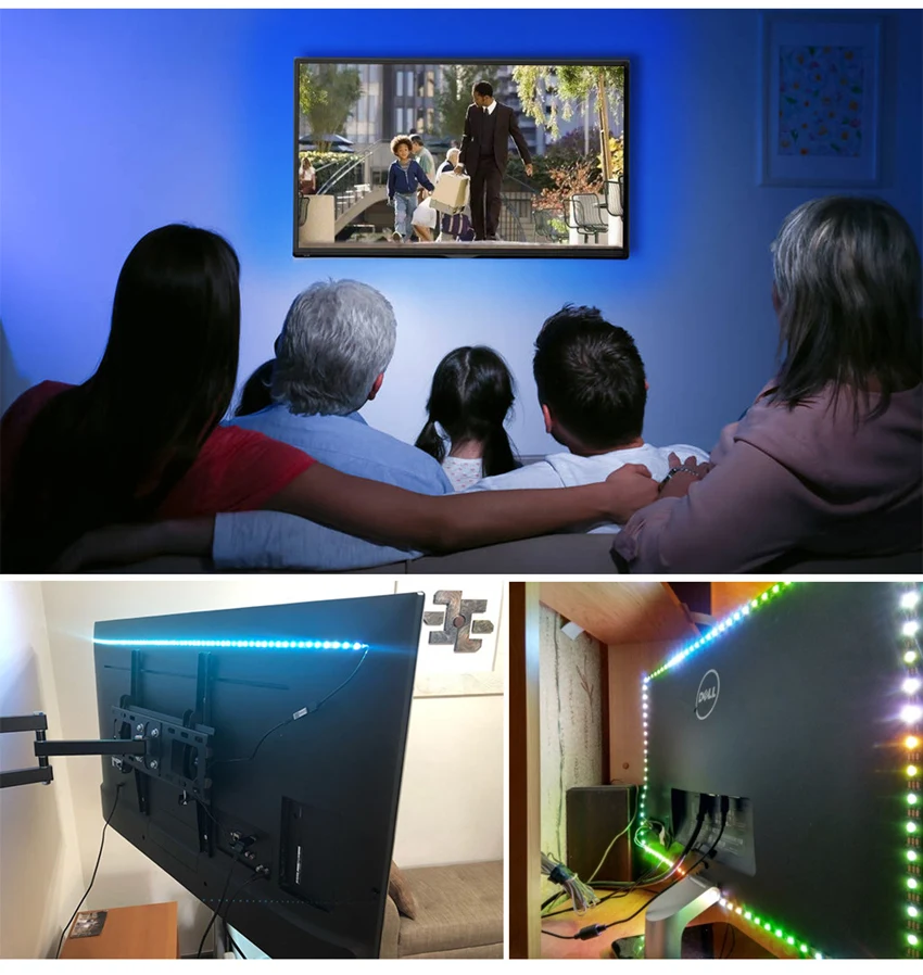 RGB LED Strip Light 5V USB 60 LEDs/m 2835 SMD LED Flexible Tape HDTV TV Desktop PC Bottom Screen Lighting 1M 2M 3M 4M 5M
RGB LED Strip Light 5V USB 60 LEDs/m 2835 SMD LED Flexible Tape HDTV TV Desktop PC Bottom Screen Lighting 1M 2M 3M 4M 5M