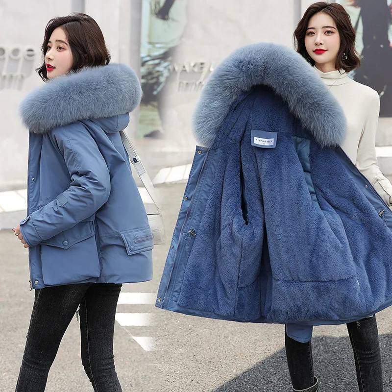 2021 Winter Women Coat Hooded Slim Wool Liner Female Loose Jacket With Fur Collar Thick Parkas Outwear
2021 Winter Women Coat Hooded Slim Wool Liner Female Loose Jacket With Fur Collar Thick Parkas Outwear