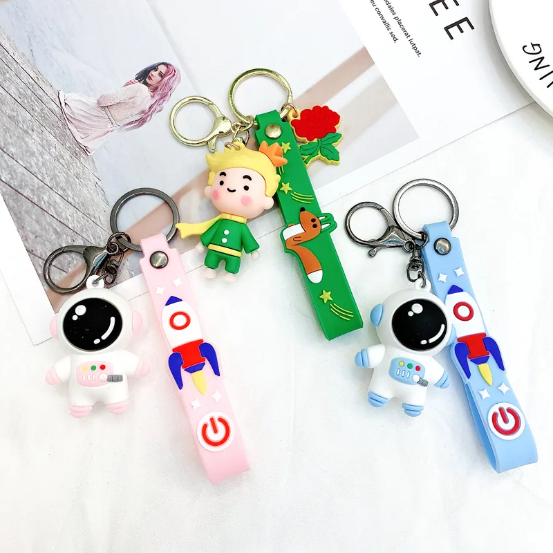 Cartoon The Little Prince Doll Keychains 3D Fox Figure Pendant Silicone Jewelry Cute Car Purse Bag Astronaut Spaceman KeyRing
Cartoon The Little Prince Doll Keychains 3D Fox Figure Pendant Silicone Jewelry Cute Car Purse Bag Astronaut Spaceman KeyRing
