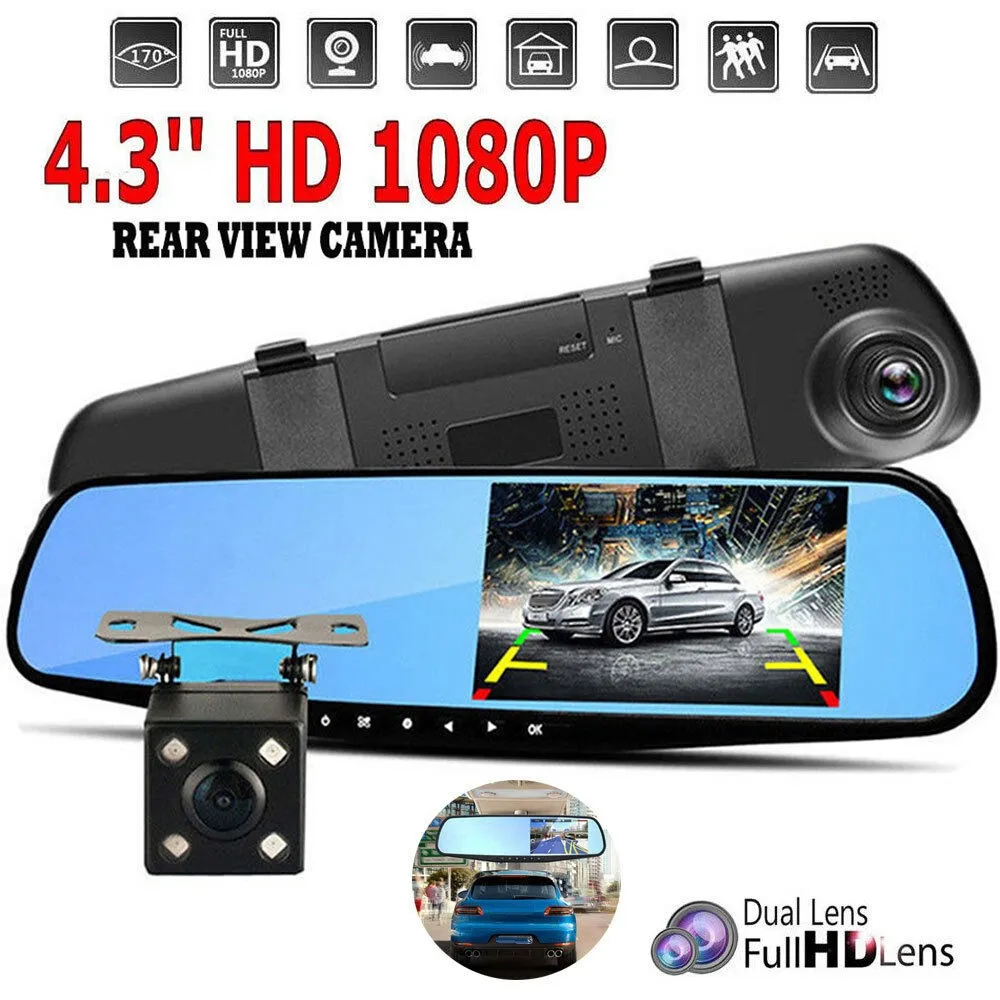 Car Rear View Mirror DVR 4.3 inch 1080P HD Dual Lens 170 Rear View Mirror Car DVR Camera Recorder Advanced Reversing Camera
Car Rear View Mirror DVR 4.3 inch 1080P HD Dual Lens 170 Rear View Mirror Car DVR Camera Recorder Advanced Reversing Camera