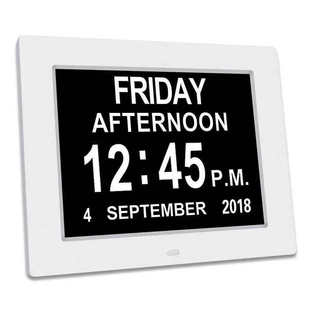 Digital Calendar Electronic Alarm Clock with 8inch Screen Display for Extra Impaired Vision People The Aged Seniors Wall Clock
Digital Calendar Electronic Alarm Clock with 8inch Screen Display for Extra Impaired Vision People The Aged Seniors Wall Clock