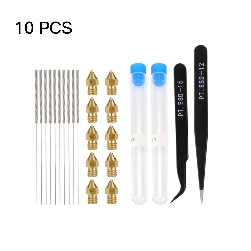 27 Pcs/set 3D Printer MK8 Brass Nozzle Heads Kit Extruder Heads Cleaning Needle Tweezers Kit
27 Pcs/set 3D Printer MK8 Brass Nozzle Heads Kit Extruder Heads Cleaning Needle Tweezers Kit
