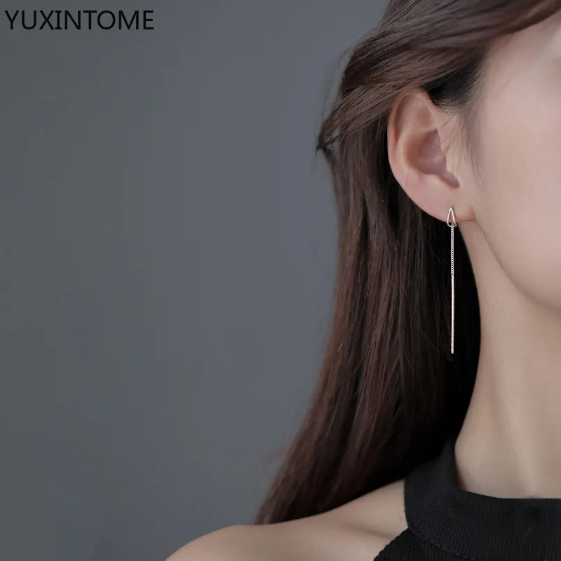 1 pair S925 sterling silver custom stud earrings simple water drop tassel long ear line female personality wild fashion earrings
1 pair S925 sterling silver custom stud earrings simple water drop tassel long ear line female personality wild fashion earrings