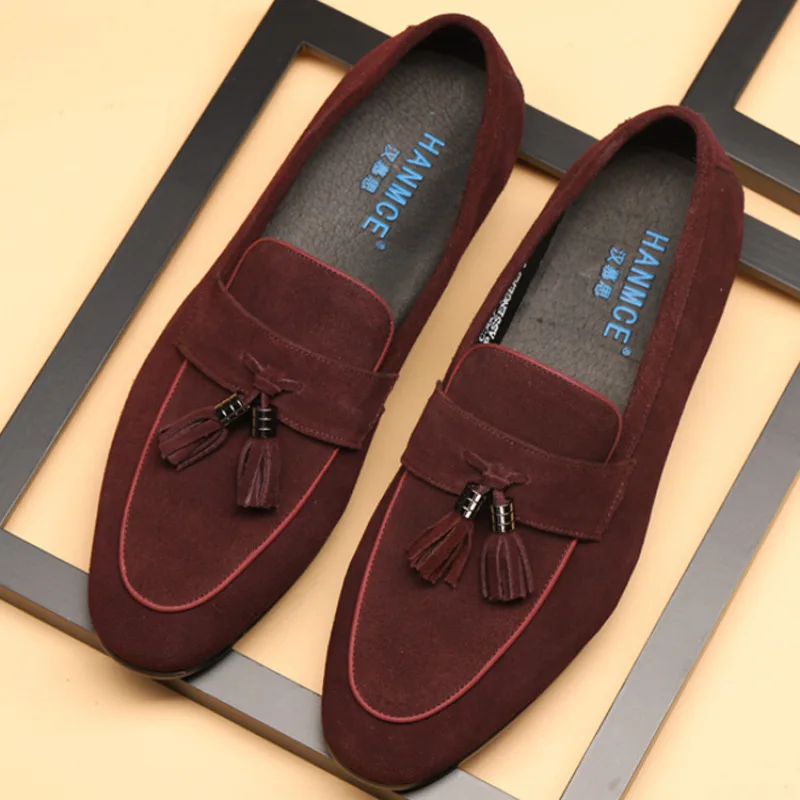 Mens Formal Shoes Classic Fashion Tassels Handmade Real Soft Leather Suede Blue Black Office Shoes Slip on Zapatos De Hombre
Mens Formal Shoes Classic Fashion Tassels Handmade Real Soft Leather Suede Blue Black Office Shoes Slip on Zapatos De Hombre