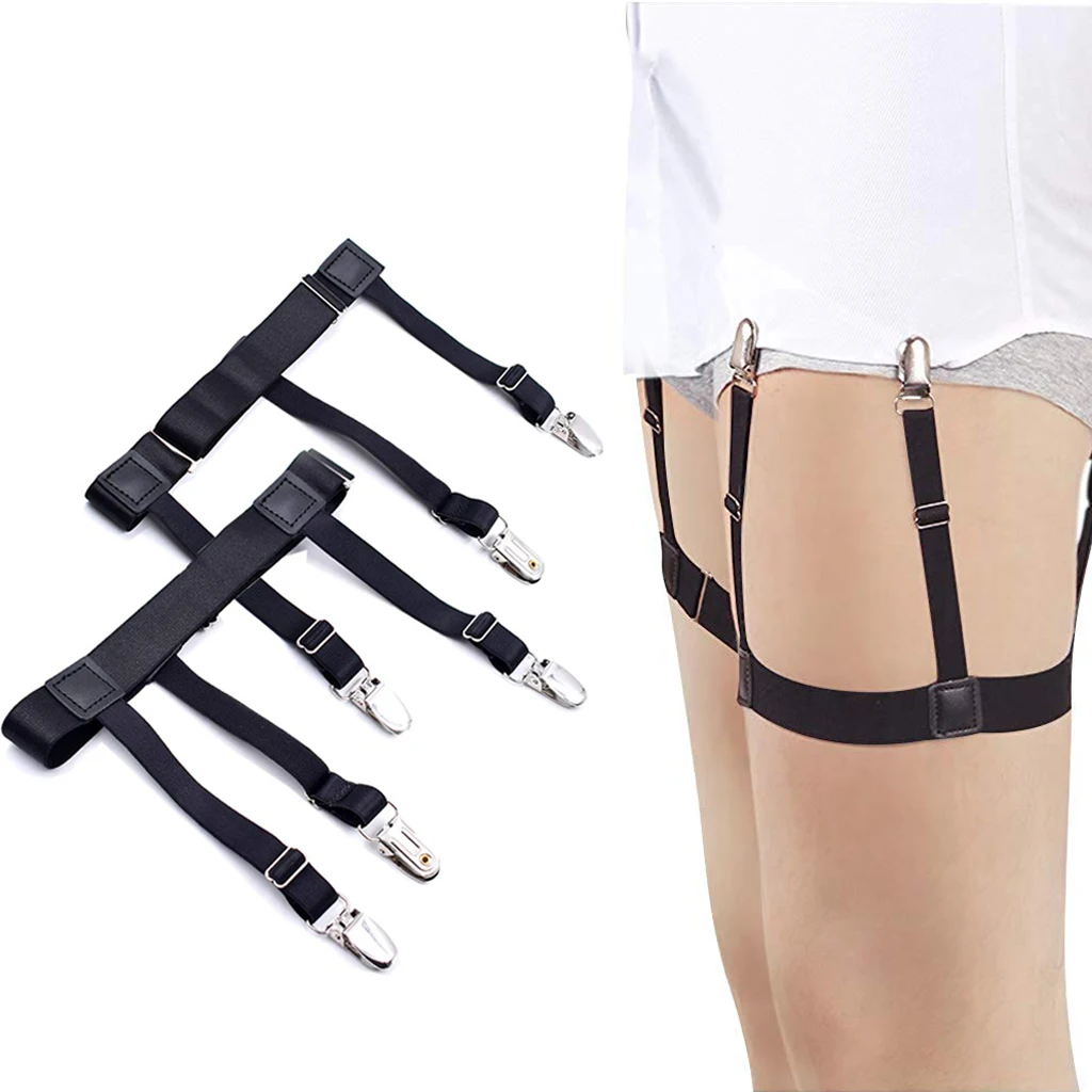 2pcs Men‘s Shirt Stays Garters Adjustable Elastic Leg Suspenders Shirt Holders Straps Belt Non-slip Locking Clamps Black
2pcs Men‘s Shirt Stays Garters Adjustable Elastic Leg Suspenders Shirt Holders Straps Belt Non-slip Locking Clamps Black