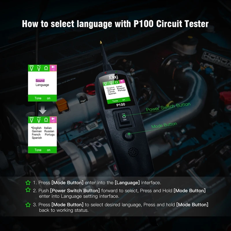 JDiag Car Power Test Power Probe Electric Circuit Tester Automotive Diagnostic-Tool for Cars and Trucks P100
JDiag Car Power Test Power Probe Electric Circuit Tester Automotive Diagnostic-Tool for Cars and Trucks P100