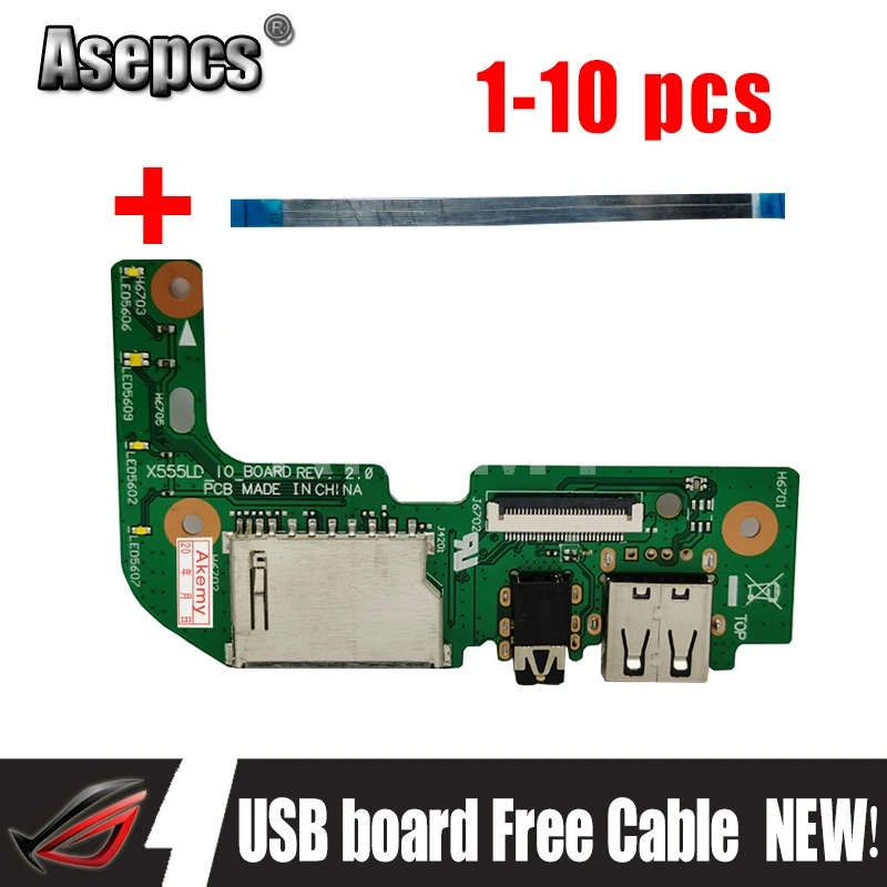 1 10 шт. для Asus X555 X555L X555LD X555LD_IO USB аудио кард ридер плата REV: 2 0 MB 100% протестированная