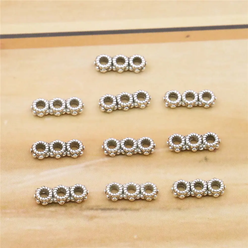 10PCS Alloy 3Row Spacers Hardware Fittings Accessory Silver-plate DIY Loose Beads Hand Maded Necklace Bracelet Women Jewelry
10PCS Alloy 3Row Spacers Hardware Fittings Accessory Silver-plate DIY Loose Beads Hand Maded Necklace Bracelet Women Jewelry