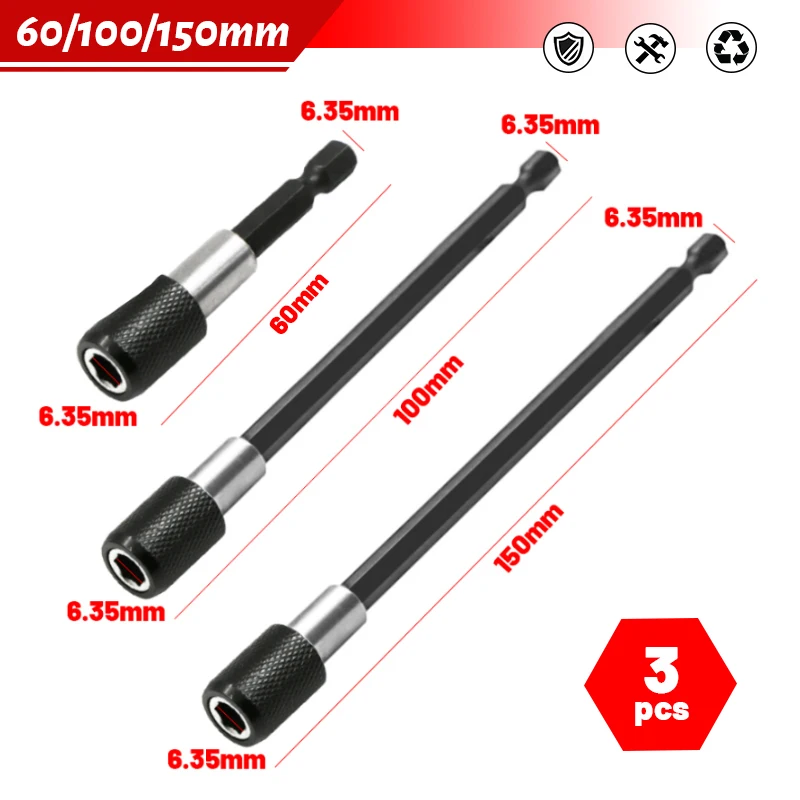 60/100/150mm Quick Release Self-locking Extension Rod Quick Transfer Rod Special Electric Drill Pattern Hexagonal Handle
60/100/150mm Quick Release Self-locking Extension Rod Quick Transfer Rod Special Electric Drill Pattern Hexagonal Handle