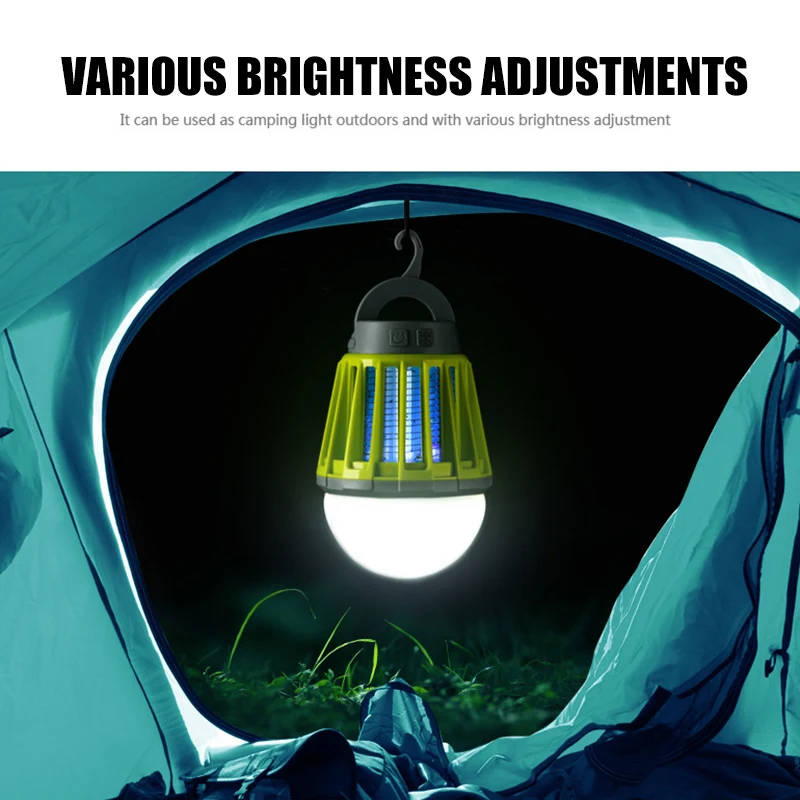 2-in-1 Camping Lantern Tent Light Portable IPX6 Waterproof Mosquito Killer LED Lantern with Hook QJY99 
2-in-1 Camping Lantern Tent Light Portable IPX6 Waterproof Mosquito Killer LED Lantern with Hook QJY99