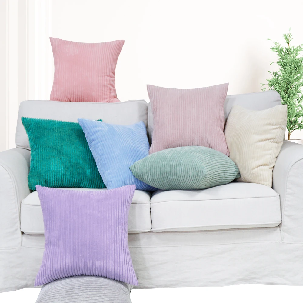 Free Shopping Corduroy Cushion Cover 35*35cm 50*70cm Solid Color Home Decorative Throw Pillow Case HT-NPCJC-Cl | Дом и сад