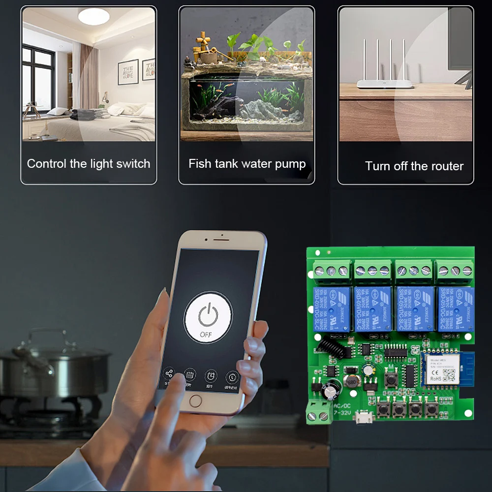4CH переключатель Wi-Fi Tuya Smart Life дистанционного Управление Беспроводной Смарт