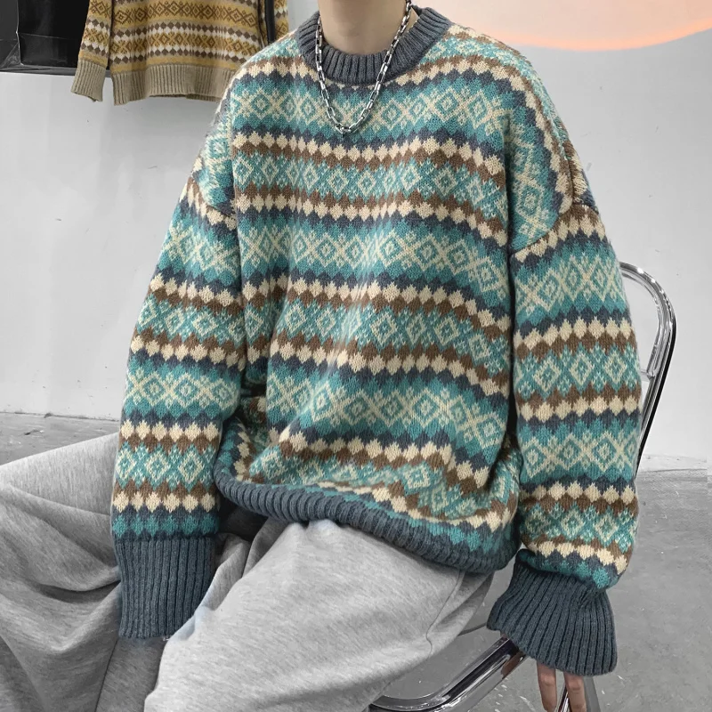 SYUHGFA Men Clothing Vintage Jacquard Sweater 2022 Winter Loose Korean Style Vintage Oversize Kintted Sweater O-neck Pullover
SYUHGFA Men Clothing Vintage Jacquard Sweater 2022 Winter Loose Korean Style Vintage Oversize Kintted Sweater O-neck Pullover