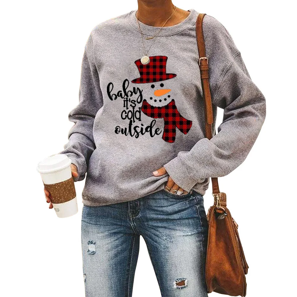 European and American Christmas Snowman Letter Print Round Neck Long Sleeve Sweatshirt
European and American Christmas Snowman Letter Print Round Neck Long Sleeve Sweatshirt