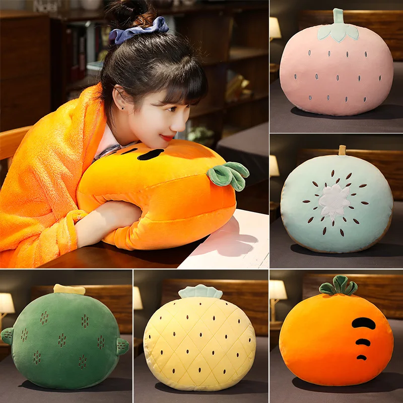 36*40cm Soft Stuffed Fruits Kiwi Carrot Pineapple Cactus Strawberry Plush Plants Functional Pillow Flannel Blanket For Winter 
36*40cm Soft Stuffed Fruits Kiwi Carrot Pineapple Cactus Strawberry Plush Plants Functional Pillow Flannel Blanket For Winter